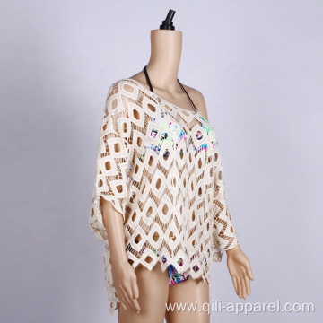 casual crochet mesh beachwear women cover up clothes